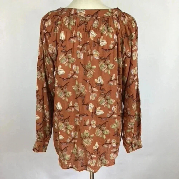 Women's Zanzea Top Blouse XL Brown Floral Hippie Boho Cottagecore Pullover - Picture 3 of 7